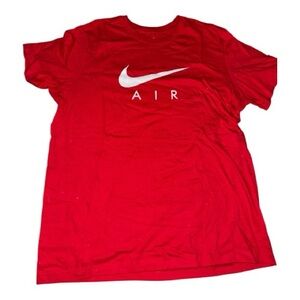 Nike Red T-Shirt with White Swoosh and AIR